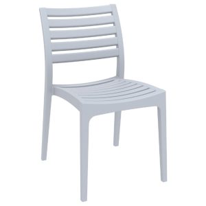 Ares Outdoor Dining Chair Silver Gray
