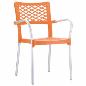 Bella Resin Dining Arm Chair Orange