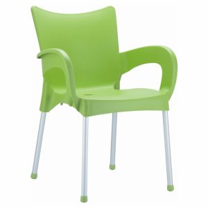 Romeo Resin Dining Arm Chair Apple Green