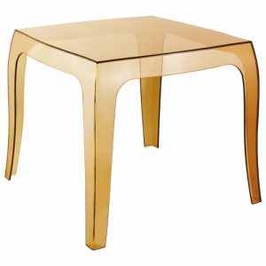 Queen Polycarbonate Side Table Transparent Amber