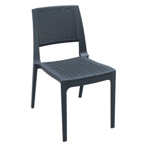 Verona Resin Wickerlook Dining Chair Dark Gray