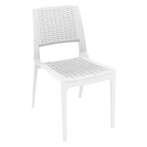 Verona Resin Wickerlook Dining Chair White