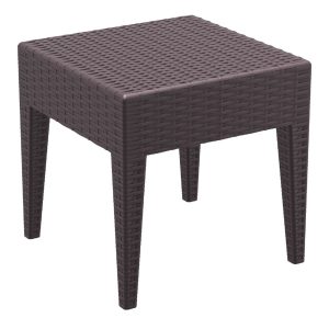 Miami Square Resin Side Table Brown