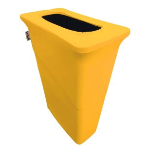 La Linen Stretch Spandex Trash Can Cover For Slim Jim 23-Gallon, Yellow