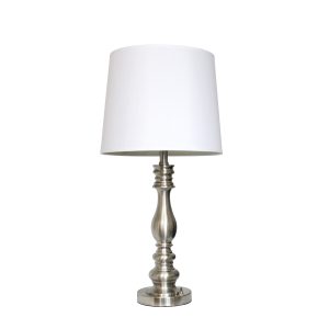 Elegant Designs Brushed Steel Three Pack Lamp Set (2 Table Lamps, 1 Floor Lamp)