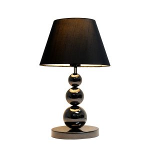 Elegant Designs Pearl Black Chrome Metal Three Tier Ball Lamp