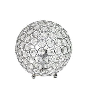 Elegant Designs Crystal Ball Sequin Table Lamp Chrome