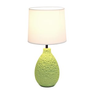 Simple Designs Textured  Stucco Ceramic Oval Table Lamp ATHE-LT2003GRN