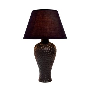 Simple Designs Textured Stucco Curvy Ceramic Table Lamp ATHE-LT2004BLK