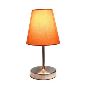 Simple Designs Sand Nickel Mini Basic Table Lamp with Fabric Shade ATHE-LT2013ORG