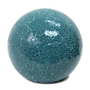 Simple Designs 1 Light Mosaic Stone Ball Table Lamp, Teal