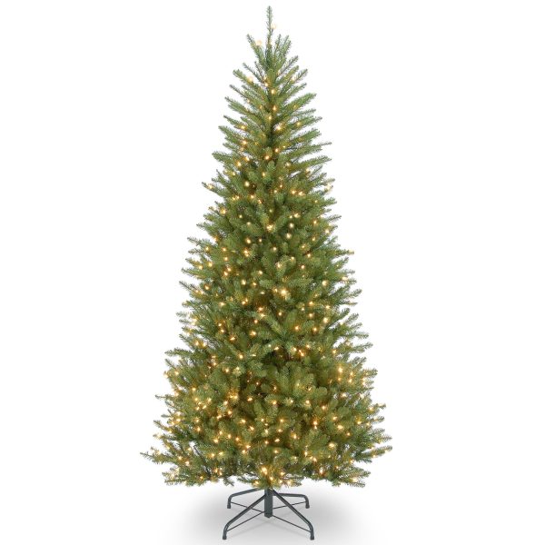 7 1/2' Dunhill Slim Fir Hinged Tree with 600 Clear Lights