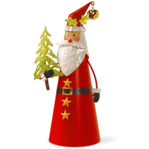 12 Red Wire Santa Holding Tree