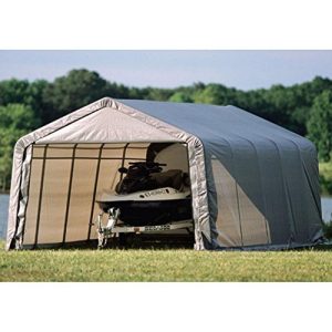 12x20x8 Peak Style Shelter, Grey Cover