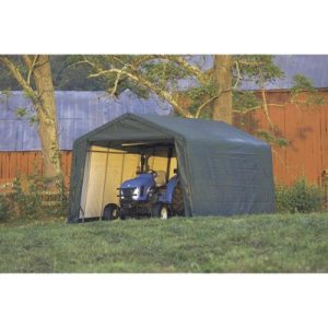 12x24x8 Peak Style Shelter, Grey Cover