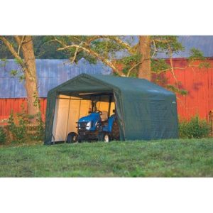 12x24x8 Peak Style Shelter, Green Cover