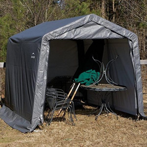 10x12x8 Peak Style Shelter, Grey Cover