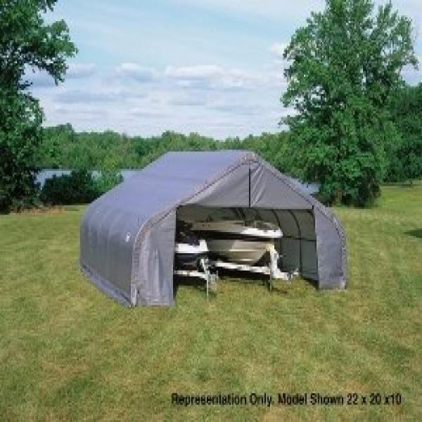 10x16x8 Peak Style Shelter, Grey Cover