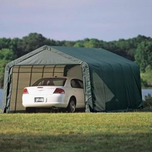 13x20x10 Peak Style Shelter, Green Cover