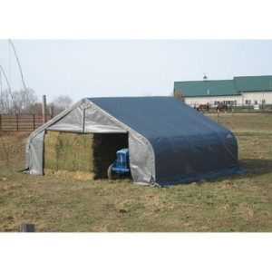 22x28x11 Peak Style Shelter, Grey Cover