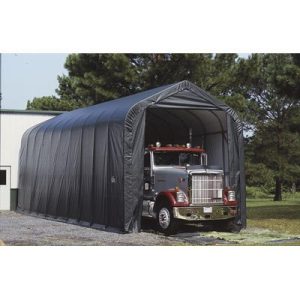 14x36x16 Peak Style Shelter, Grey Cover