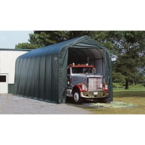 14x36x16 Peak Style Shelter, Green Cover