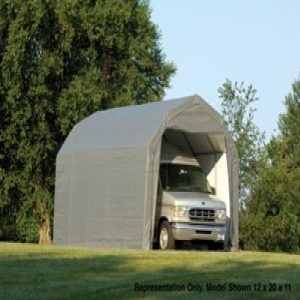 12x20x9 Barn Shelter, Grey Cover
