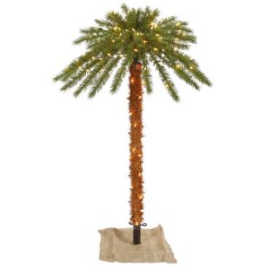 Vickerman 4' Outdoor Palm Artificial Tree with 150 Clear Lights