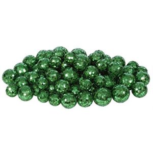 Vickerman 20MM/25MM/30MM Emerald Glitter Styrofoam Ball Christmas Ornament 72 per Bag