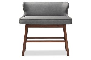 Baxton Studio Gradisca Modern And Contemporary Grey Fabric Button-Tufted Upholstered Bar Bench Banquette