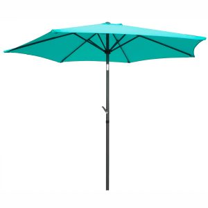 Outdoor 8 Foot Aluminum Umbrella - Aqua Blue