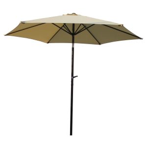 St. Kitts Aluminum Tilt and Crank 8-foot Outdoor Umbrella - Bronze/Beige