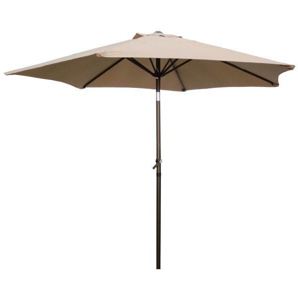St. Kitts Aluminum Tilt and Crank 8-foot Outdoor Umbrella - Bronze/Khaki