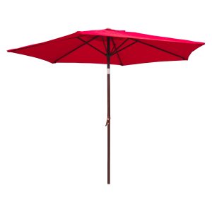 Outdoor 8 Foot Aluminum Umbrella - Ruby Red