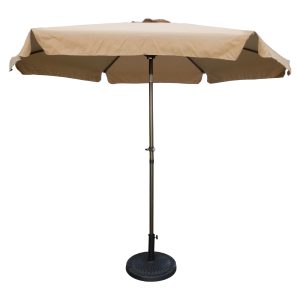 St. Kitts 9-foot Aluminum/ Polyester Fabric Patio Umbrella and Crank - Bronze/Khaki