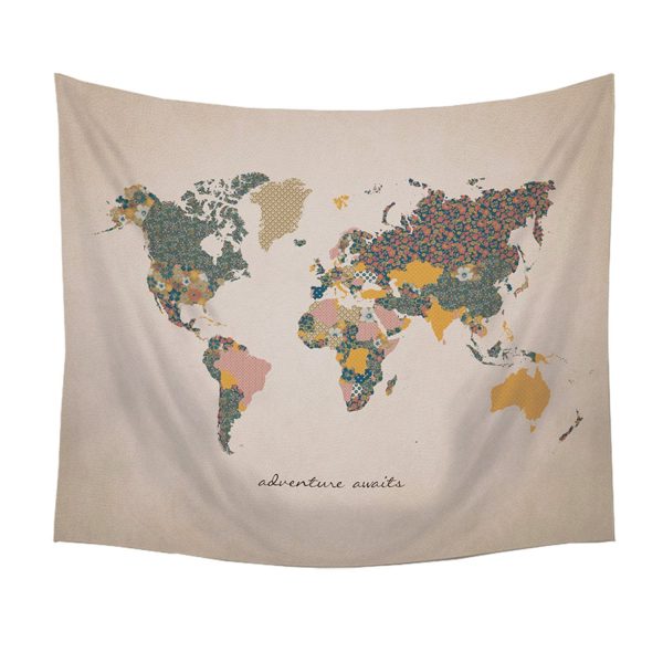 Adventure Await Map Wall Tapestry