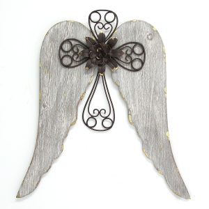 Angel Wings With Cross Wall Dcor