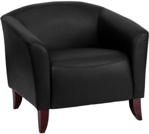 HERCULES Imperial Series Black Leather Chair - 111-1-BK-GG