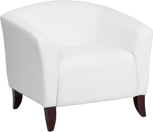 HERCULES Imperial Series White Leather Chair - 111-1-WH-GG