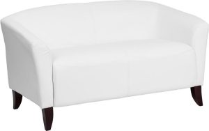 HERCULES Imperial Series White Leather Loveseat - 111-2-WH-GG