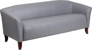HERCULES Imperial Series Gray Leather Sofa - 111-3-GY-GG