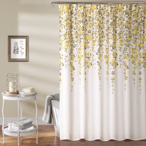 Weeping Flower Shower Curtain Yellow/Gray  72x72