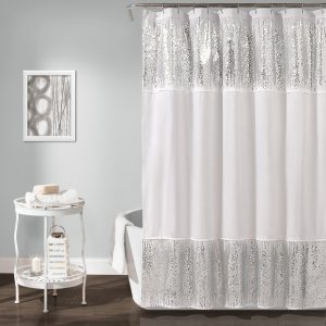 Shimmer Sequins Shower Curtain Silver 70x72