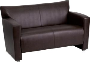 HERCULES Majesty Series Brown Leather Loveseat - 222-2-BN-GG