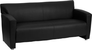 HERCULES Majesty Series Black Leather Sofa - 222-3-BK-GG