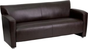HERCULES Majesty Series Brown Leather Sofa - 222-3-BN-GG