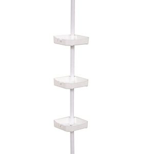 Zenna Home Tension Corner Shower Pole Caddy White