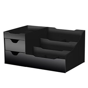 Uncluttered Designs Makeup Organizer with Drawers (Black)