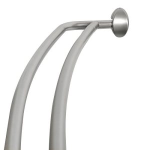 Zenna Home NeverRust Rustproof Aluminum Double Curved Shower Rod, 45 to 72-Inch, Satin Nickel