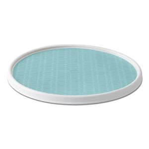 Copco 5246418 Non-Skid Pantry Cabinet Lazy Susan Turntable, 18-Inch, White/Aqua